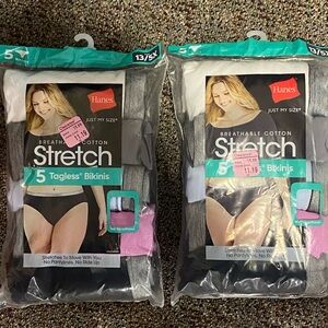 10Pack JMS Hanes Sz 13/5x Tagless Cotton Bikini Panties Underwear Women New(oct)
